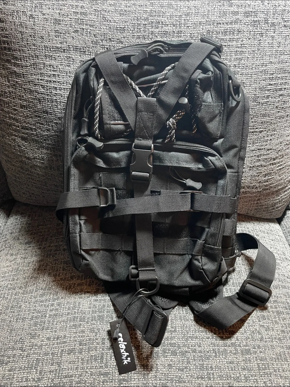 Black Tactical backpack Pack with MOLLE Webbing